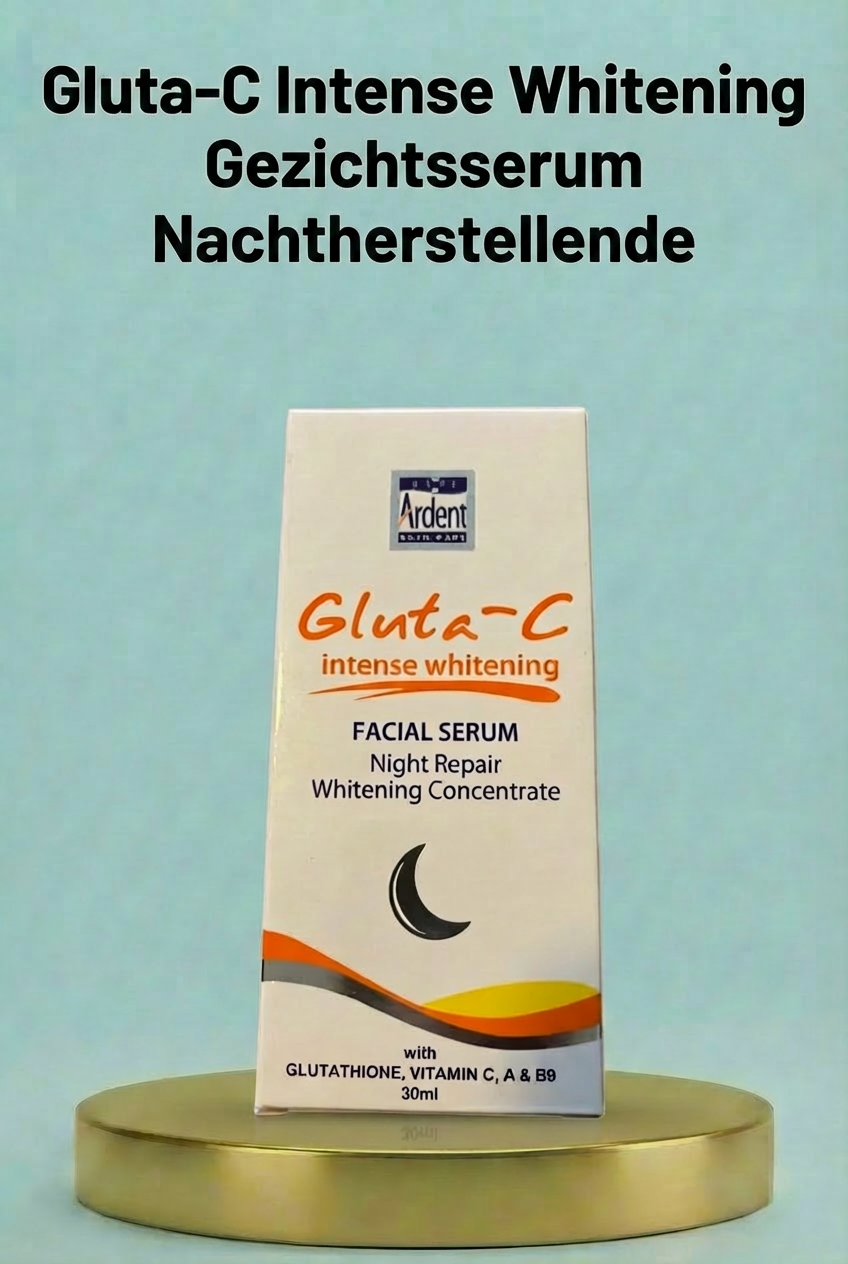 Gluta-C Sérum éclaircissant pour le visage réparateur de nuit – 30 ml – Verhelderende & Herstellende Nachtserum – Vermindert Donkere Vlekken, Egaliseert de Huidtint & Ondersteunt Huidverjonging – Voor een Gladde, Stralende & Gezonde Teint