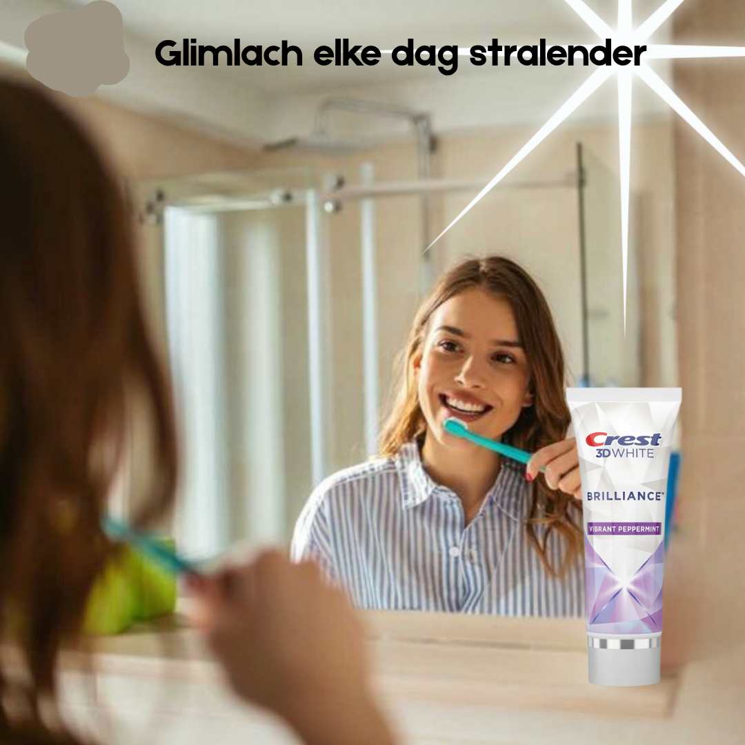 Dentifrice Crest 3D Brilliance White – 121 g (2 pièces) – Tandpasta blanchissant avancé – Verwijdert Oppervlaktevlekken, Verheldert Tanden & Zorgt voor een Stralend Witte, Gezonde Glimlach