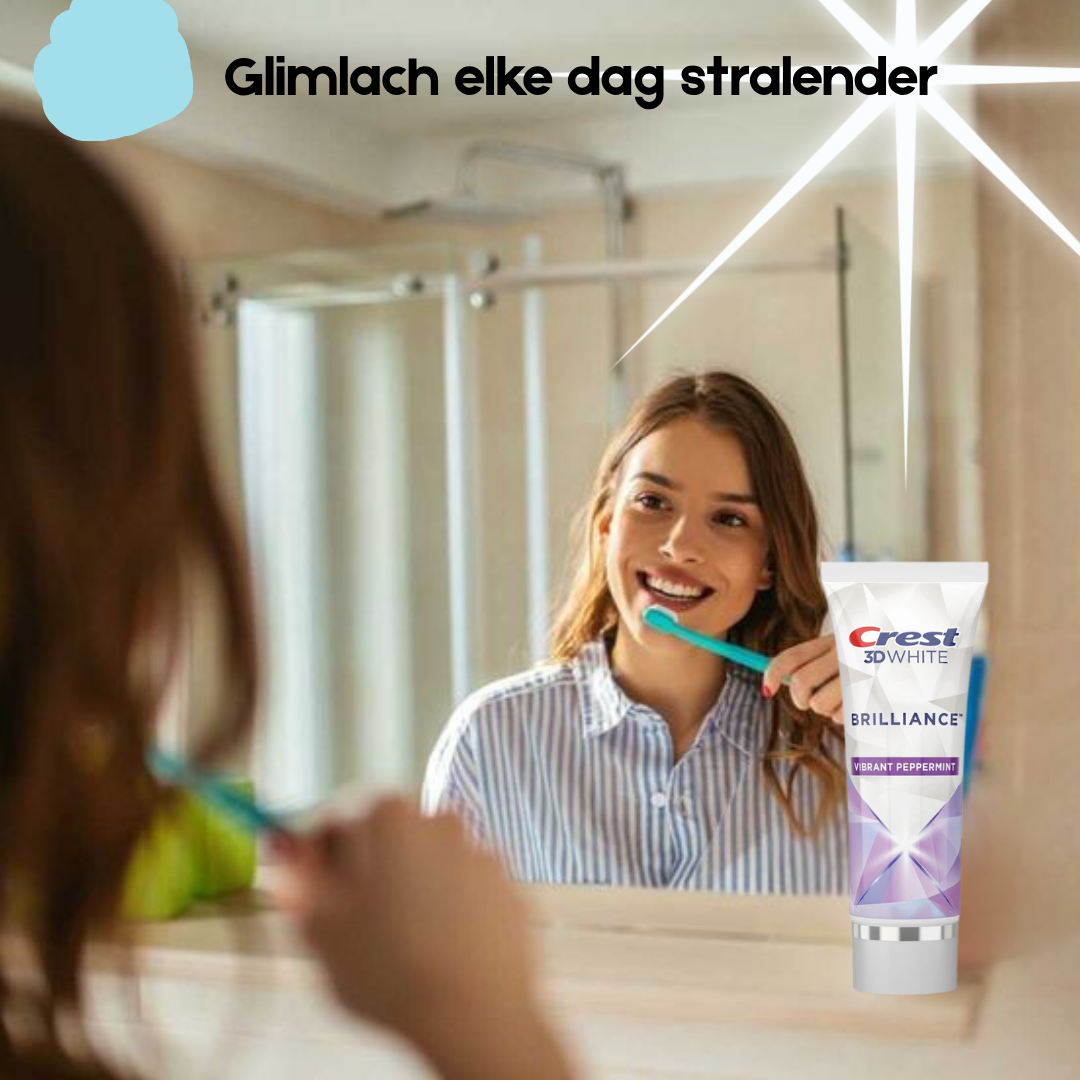 Crest 3D White Brilliance Tandpasta – 121 g – Verwijdert Vlekken, Verheldert Tanden & Beschermt Tandglazuur – Voor Witte, Gezonde Tanden en een Frisse, Stralende Glimlach