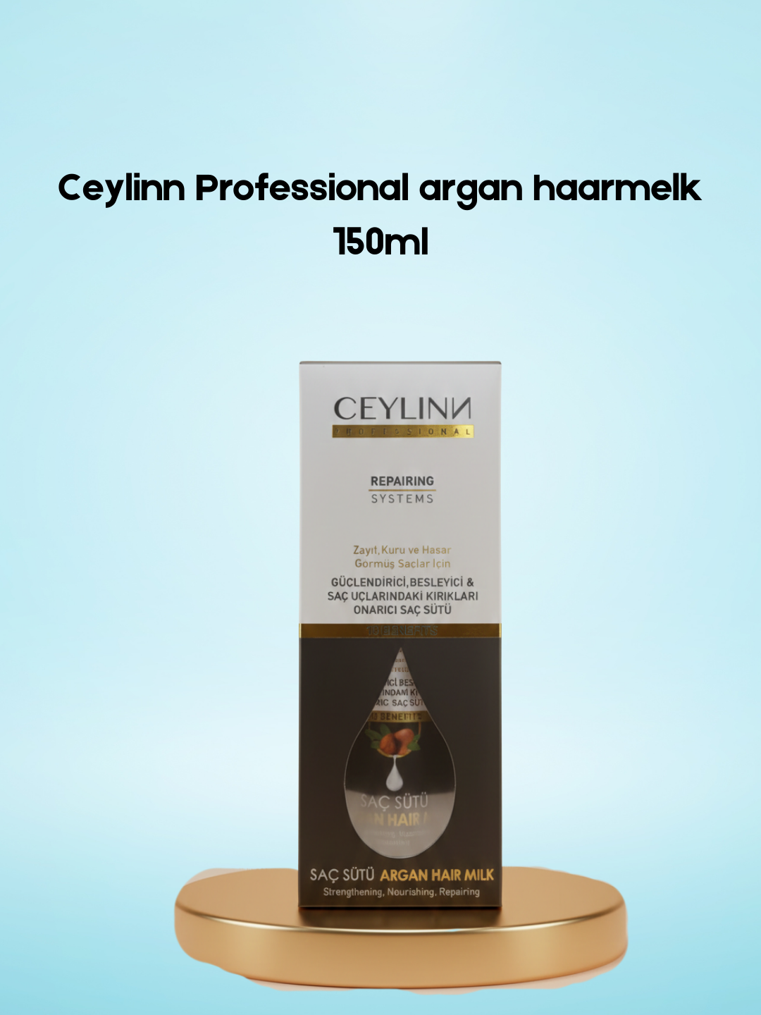 Ceylinn Professional Argan Hair Milk – 150 ml – Voedende & Hydraterende Haarmelk – Herstelt Droog & Beschadigd Haar, Voedt de Vochthuishouding & Vermindert Pluis – Voor Glanzend, Soepel & Gezond Haar