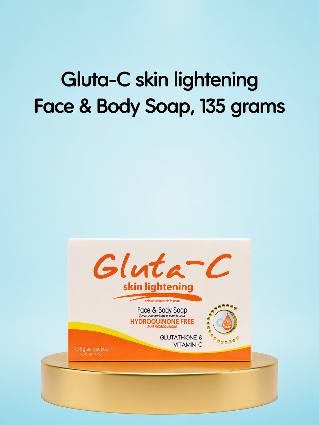 Savon claircissant pour le visage et le corps Gluta-C, 135 grammes   Totaal Beauty