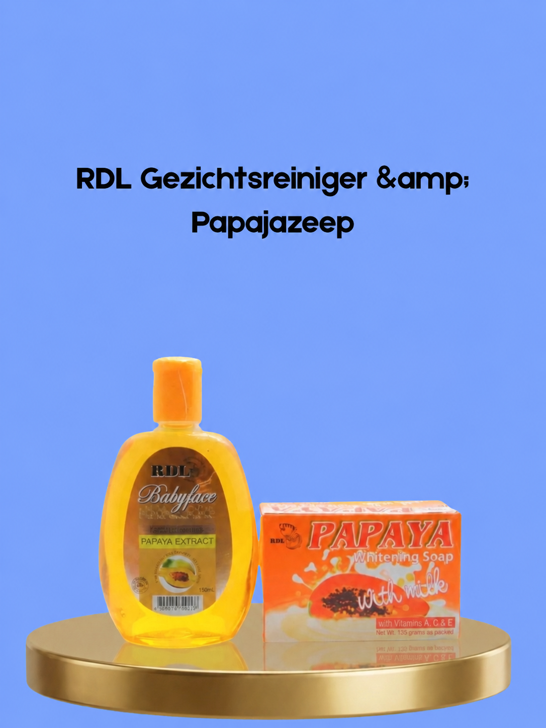 RDL Facial Cleanser + Papaya Soap – Verhelderende & Hydraterende Huidverzorgingsset – Reinigt, Verwijdert Onzuiverheden, Verminderde Donkere Vlekken & Egaliseert de Huidtint – Voor een Gladde, Stralende & Gezonde Huid