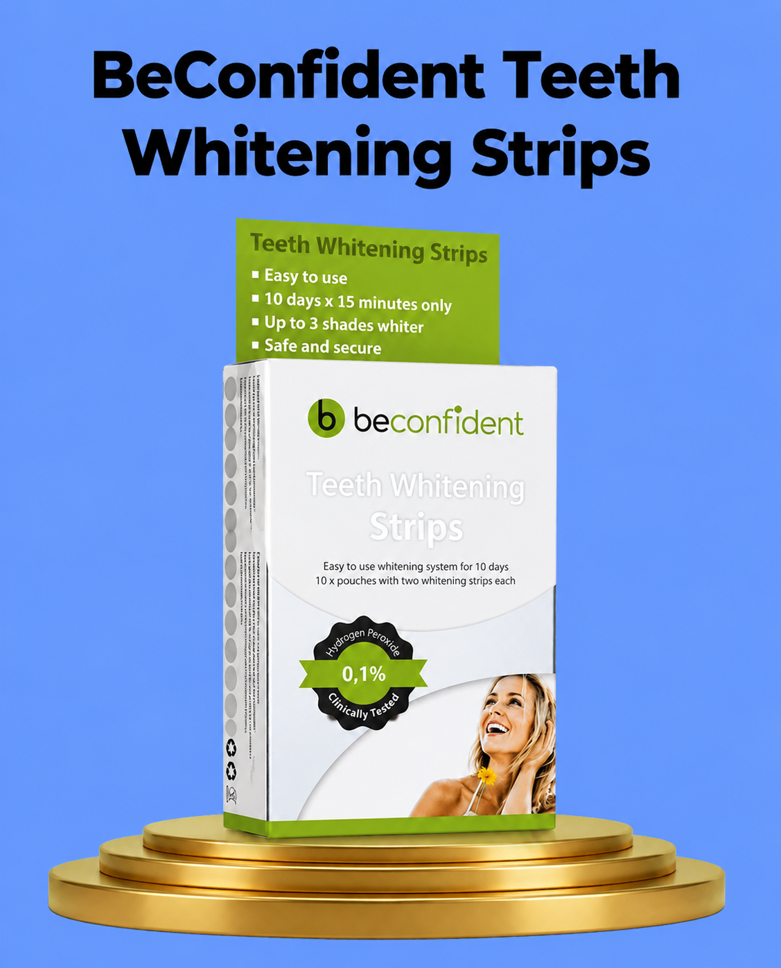 BeConfident Teeth Whitening Strips – Effectieve Tandbleekstrips – Verminderde Vlekken, Verhelderde Tanden & Geeft een Stralende Glimlach – Eenvoudig in Gebruik voor Thuis – Voor Witte, Gezonde & Zelfverzekerde Tanden