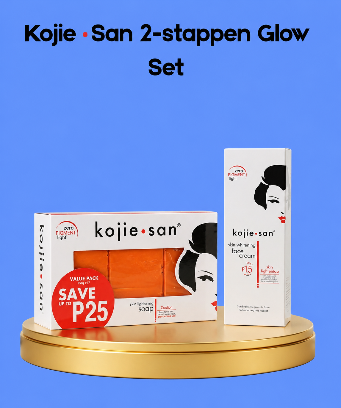 Kojie San 2-Step Glow Set – Verhelderende & Hydraterende Huidverzorgingsset – Helpt Donkere Vlekken te verminderen, Egaliseert de Huidtint & Verzorgt Intensief – Voor een Gladde, Stralende & Gezonde Huid