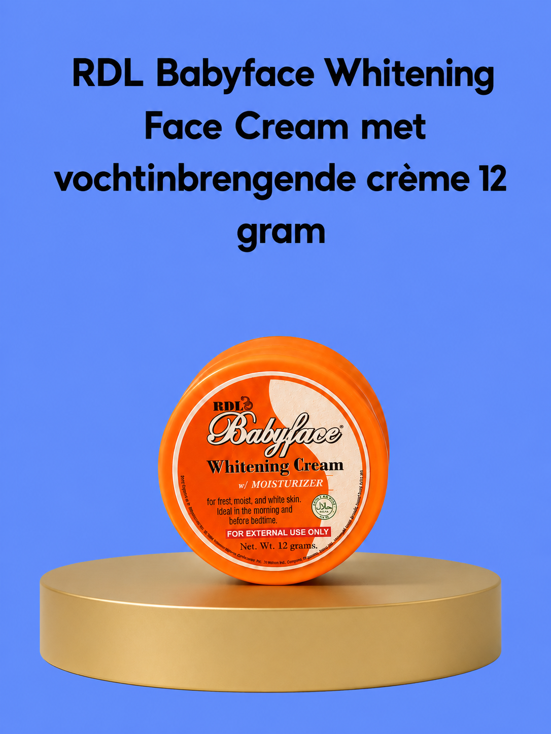 RDL Babyface Whitening Face Cream + Moisturizing Cream – 12 g – Verhelderende & Hydraterende Gezichtsset – Helpt Donkere Vlekken te verminderen, Egaliseert de Huidtint & Hydrateert Intensief – Voor een Gladde, Stralende & Gezonde Huid