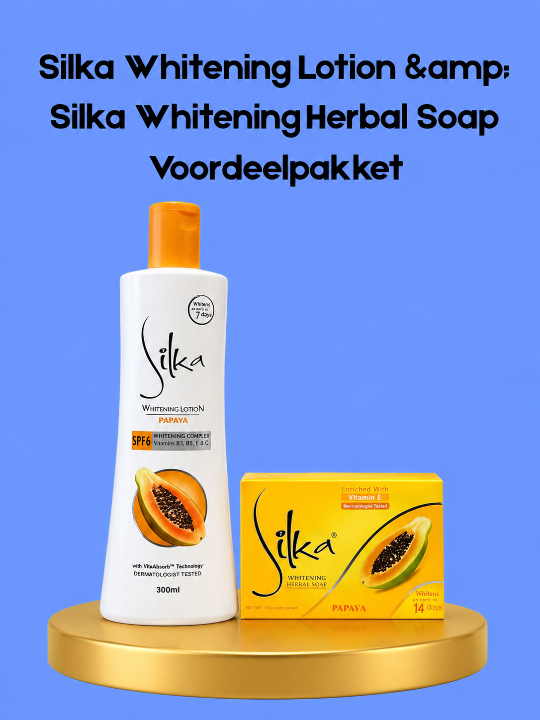 Silka Value Package – Ultimate Duo (2 Products) – Verhelderende & hydraterende huidverzorgingsset die helpt donkere vlekken te verminderen, de huidtint egaliseert en de huid zacht en verzorgd houdt – Voor een gladde, stralende & gezonde huid