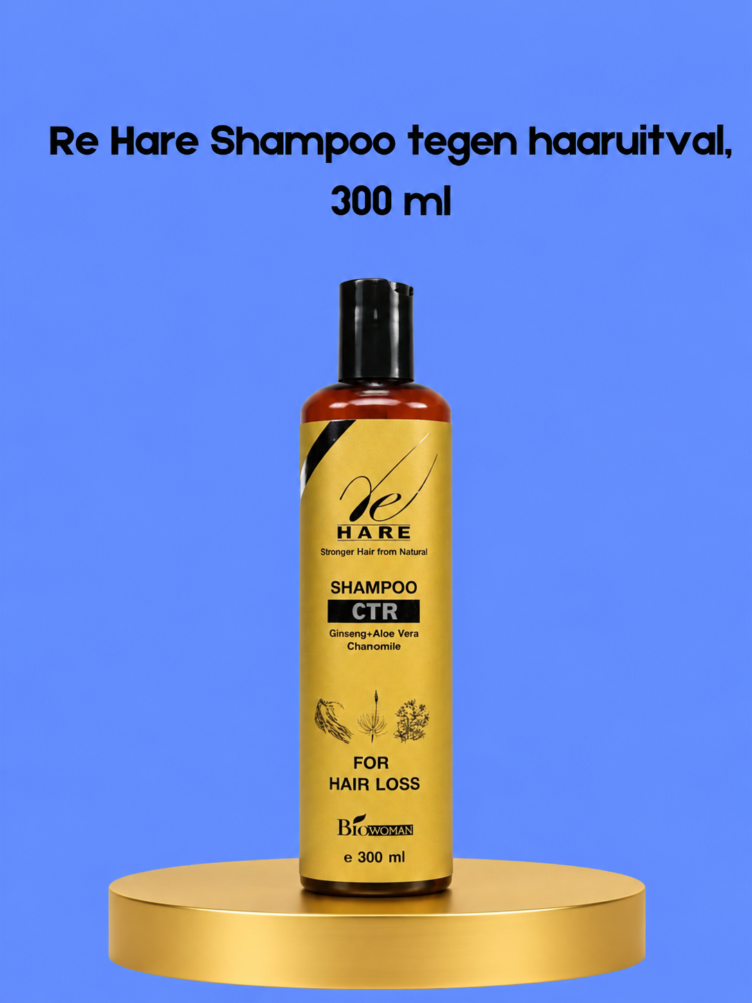 Re Hare Shampoo Tegen Haaruitval – 300 ml – Versterkende & Voedende Shampoo – Helpt Haaruitval te verminderen, Bevordert Gezonde Haargroei & Laat Haar Sterk, Glanzend en Gezond Uitzien