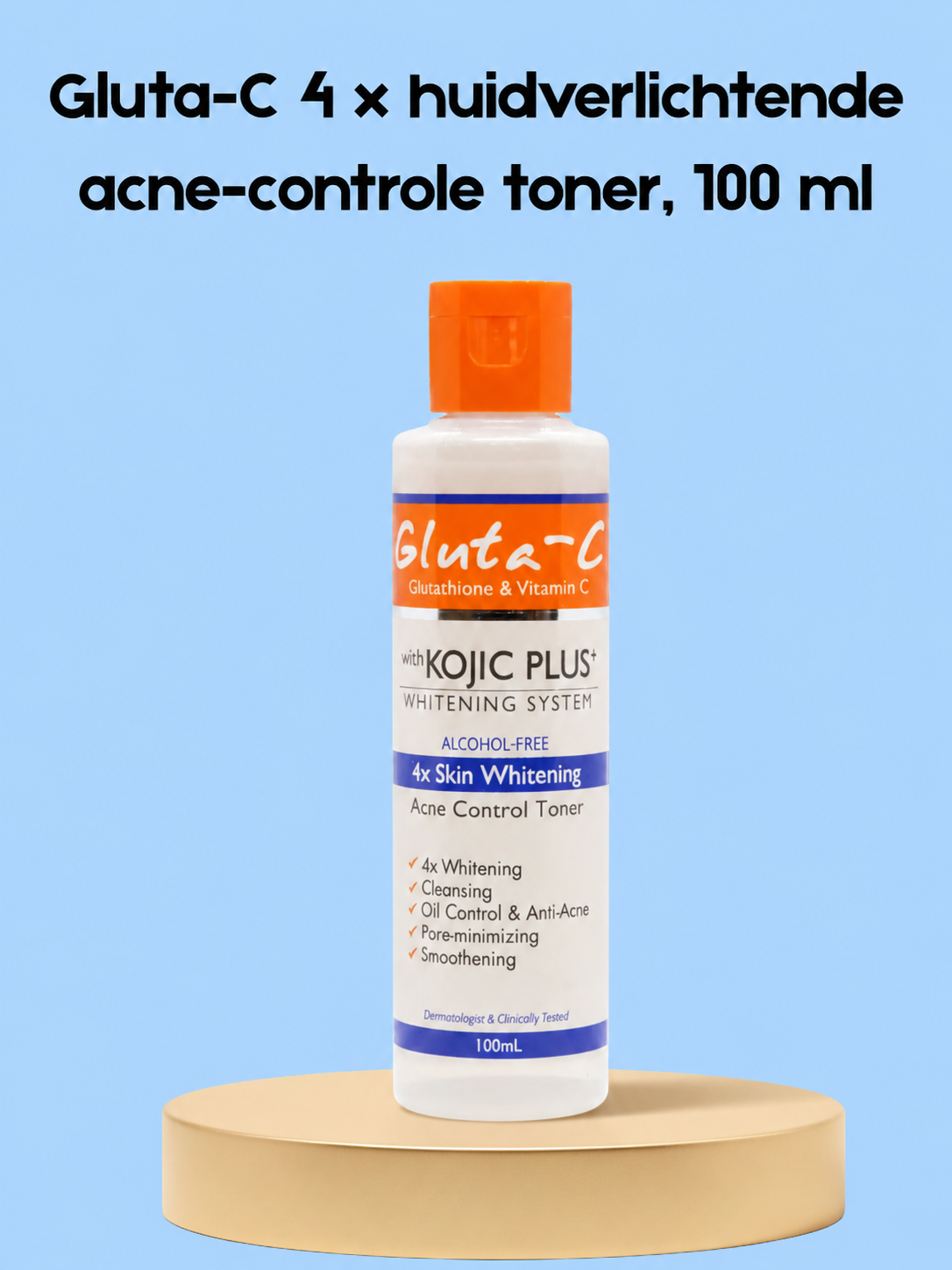 Gluta-C 4× Skin Whitening Acne Control Toner – 100 ml – Verhelderende & Acnebestrijdende Huidverzorging – verminderde Donkere Vlekken, Egaliseert de Huidtint & Helpt Puistjes te Behandelen – Voor een Gladde, Stralende & Gezonde Huid