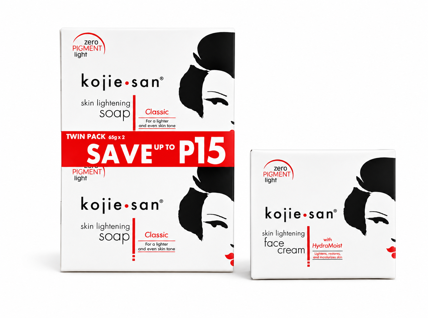 Kojie San Skin Lightening Soap – 2×65 g + Gezichtscrème – 30 g – Verhelderende & Hydraterende Set – Verminderde Donkere Vlekken, Egaliseert de Huidtint & Hydrateert Intensief – Voor een Gladde, Stralende & Gezonde Huid