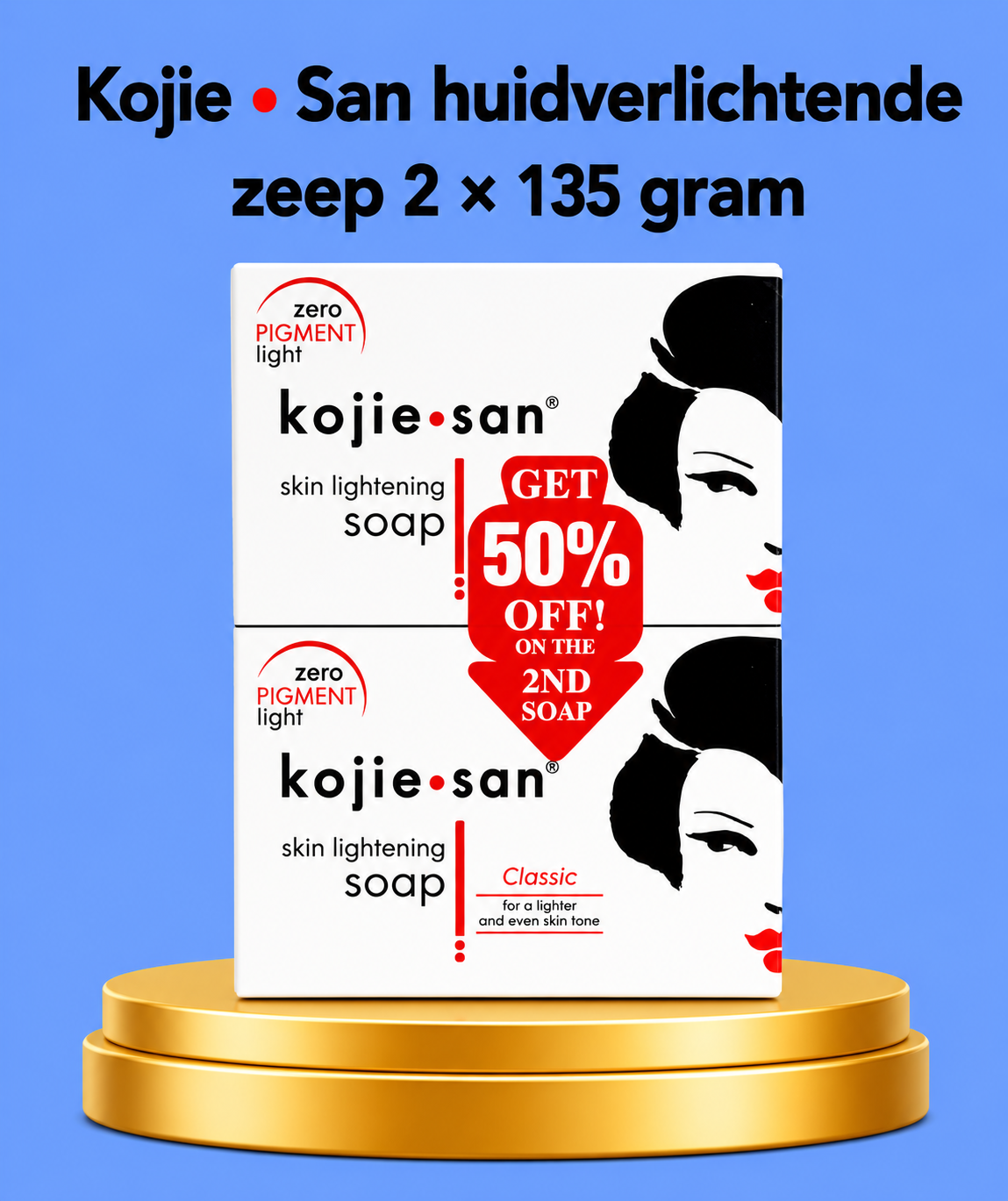 Kojie San Skin Lightening Soap – 2×135 g – Verhelderende & Hydraterende Zeep – Verminderde Donkere Vlekken, Egaliseert de Huidtint & Hydrateert Intensief – Voor een Gladde, Stralende & Gezonde Huid