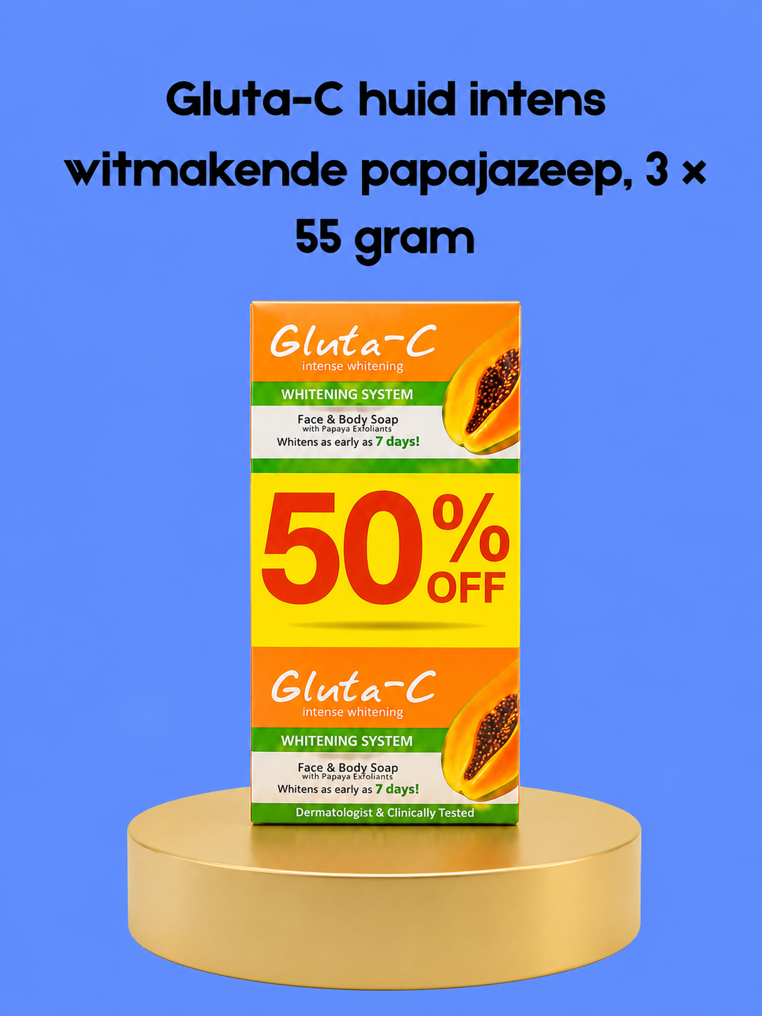 glutathion huid Gluta-C Skin Intense Whitening Papaya Soap – 3×55 g – Verhelderende & – Totaal Beauty anti melasma Preventing and Managing Pre- Quantity:180 servings (Save 25%)