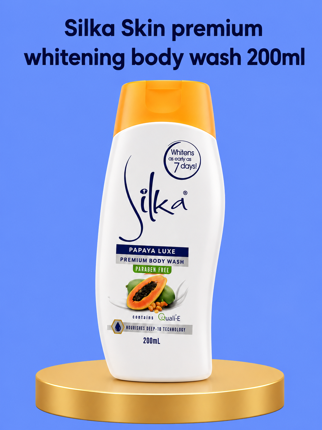 Silka Skin Premium Whitening Body Wash – 200 ml – Verhelderende & Reinigende Douchegel – Helpt Donkere Vlekken te verminderen, Egaliseert de Huidtint & Verfrist – Zachte, Gladde & Stralende Huid bij Dagelijks Gebruik