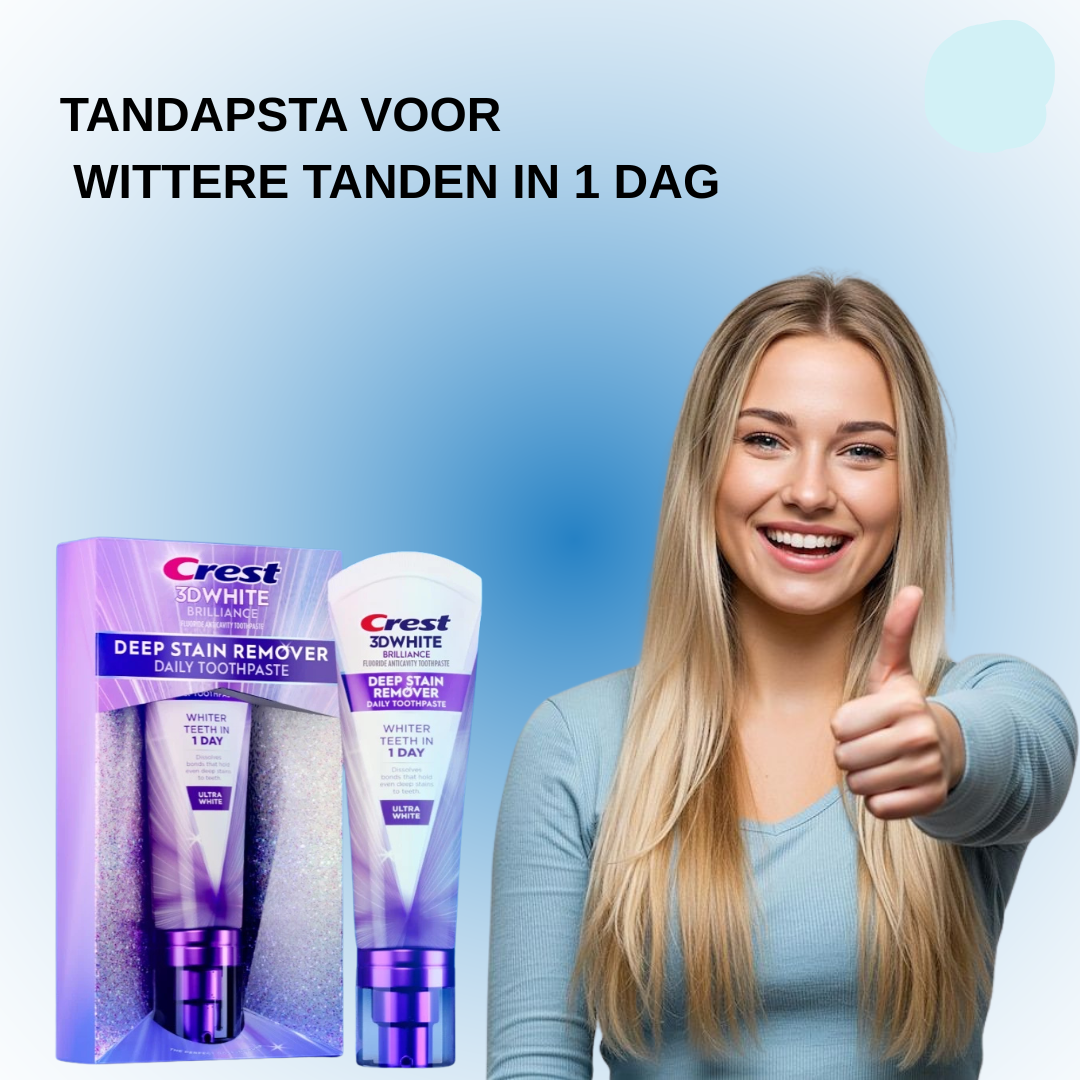 Crest 3D White Brilliance Deep Stain Remover – Groot formaat – Nieuw in Nederland – Verwijdert Diepe Tanden Vlekken, Verheldert Tanden & Beschermt Tandglazuur – Voor een Stralende, Witte & Gezonde Glimlach
