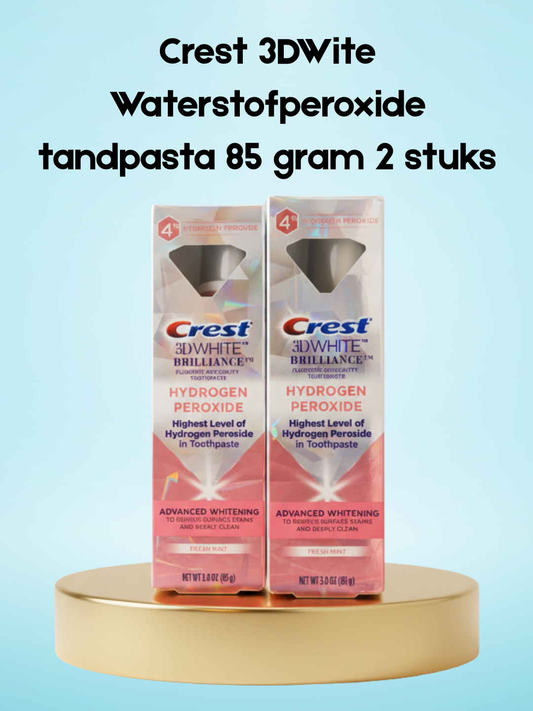 Crest 3DWite Waterstofperoxide tandpasta 85 gram 2 stuks