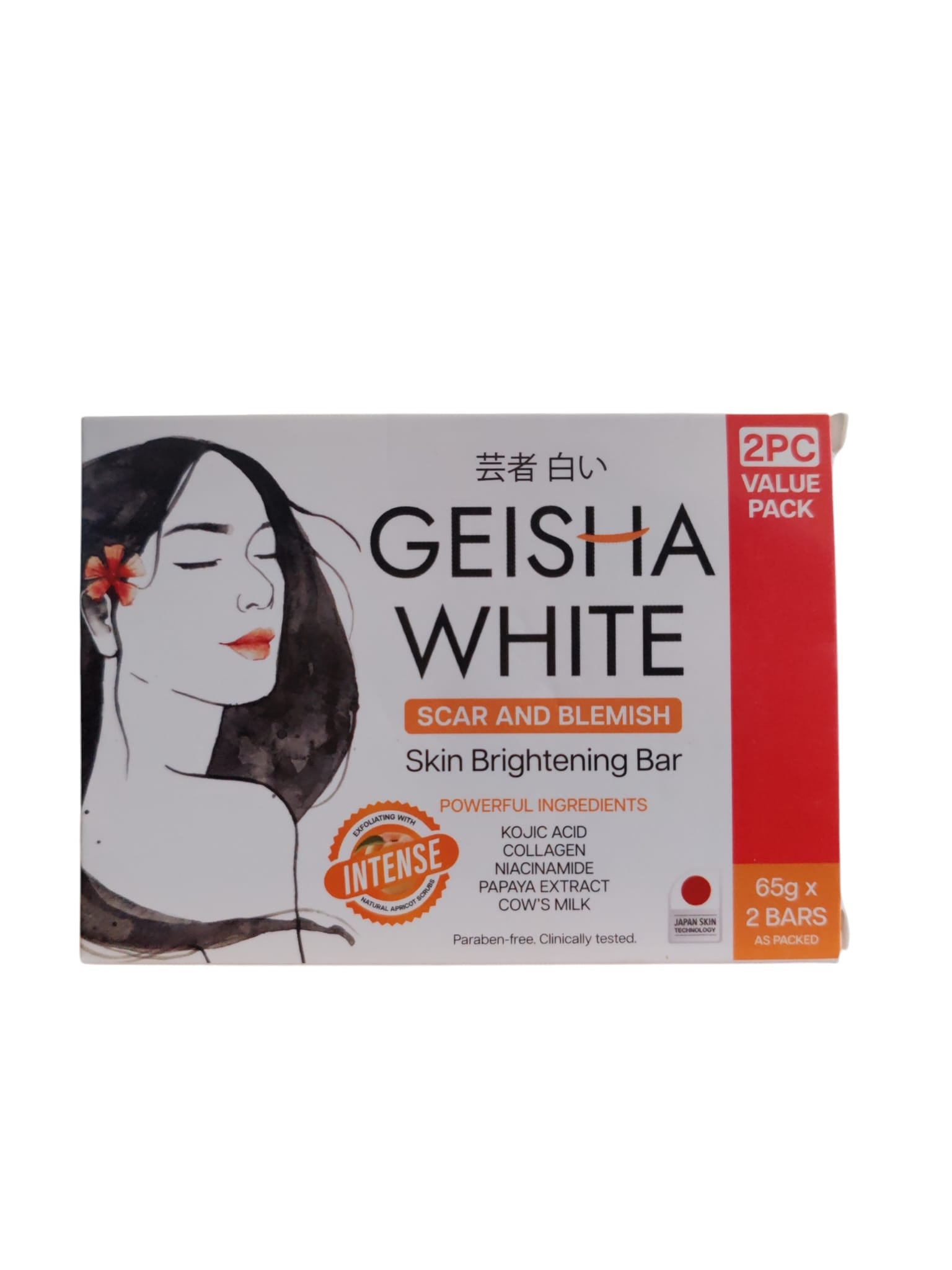 Geisha white Scar and Blemish Skin Brightening Bar Intense 2x65 gram