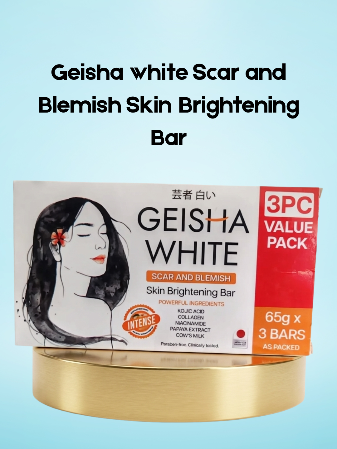 Barre éclaircissante pour la peau Geisha White, cicatrices et imperfections