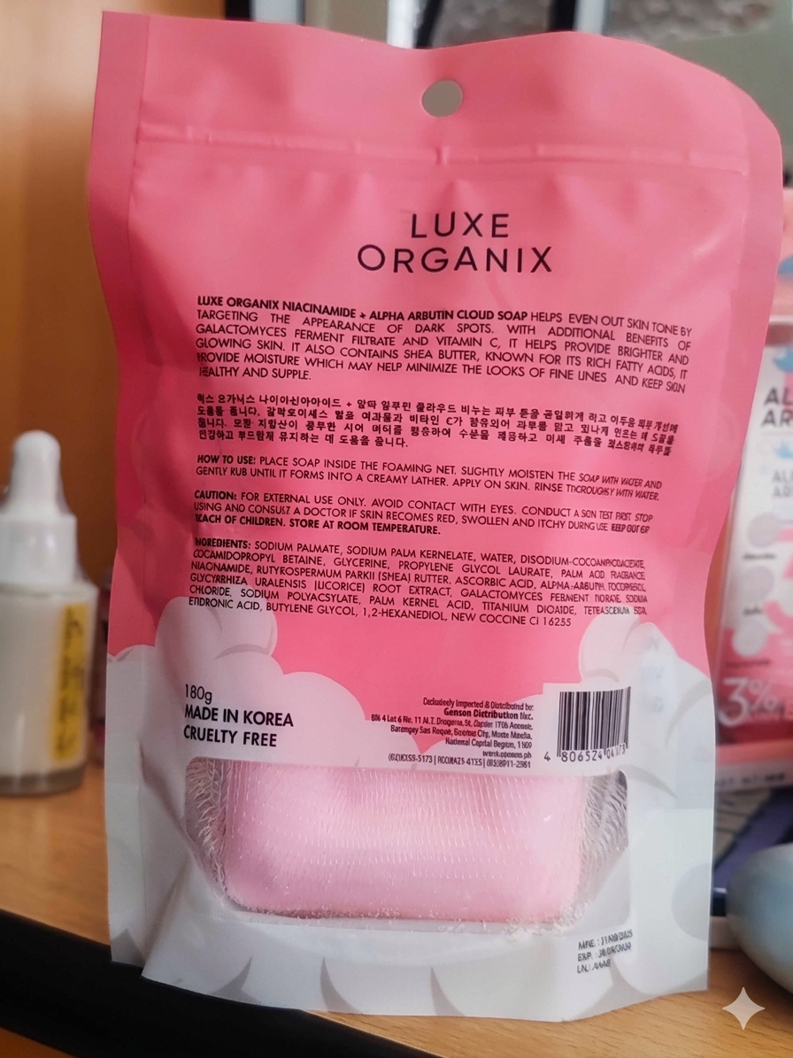Luxe Organix Niacinamide + Alpha Arbutin Cloud Soap 100g ⭐ Verhelderende Zeep voor een Stralende en Egalere Huid