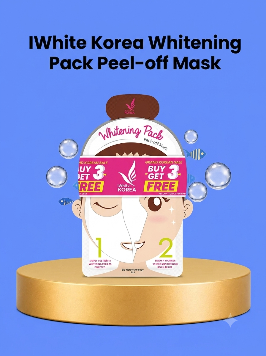 iWhite Korea Whitening Pack Peel-off Mask – 8 ml – Verhelderend Peel-off Gezichtsmasker – Vermindert Donkere Vlekken, Verwijdert Onzuiverheden, Egaliseert de Huidtint & Zorgt voor een Gladde, Stralende en Gezonde Huid
