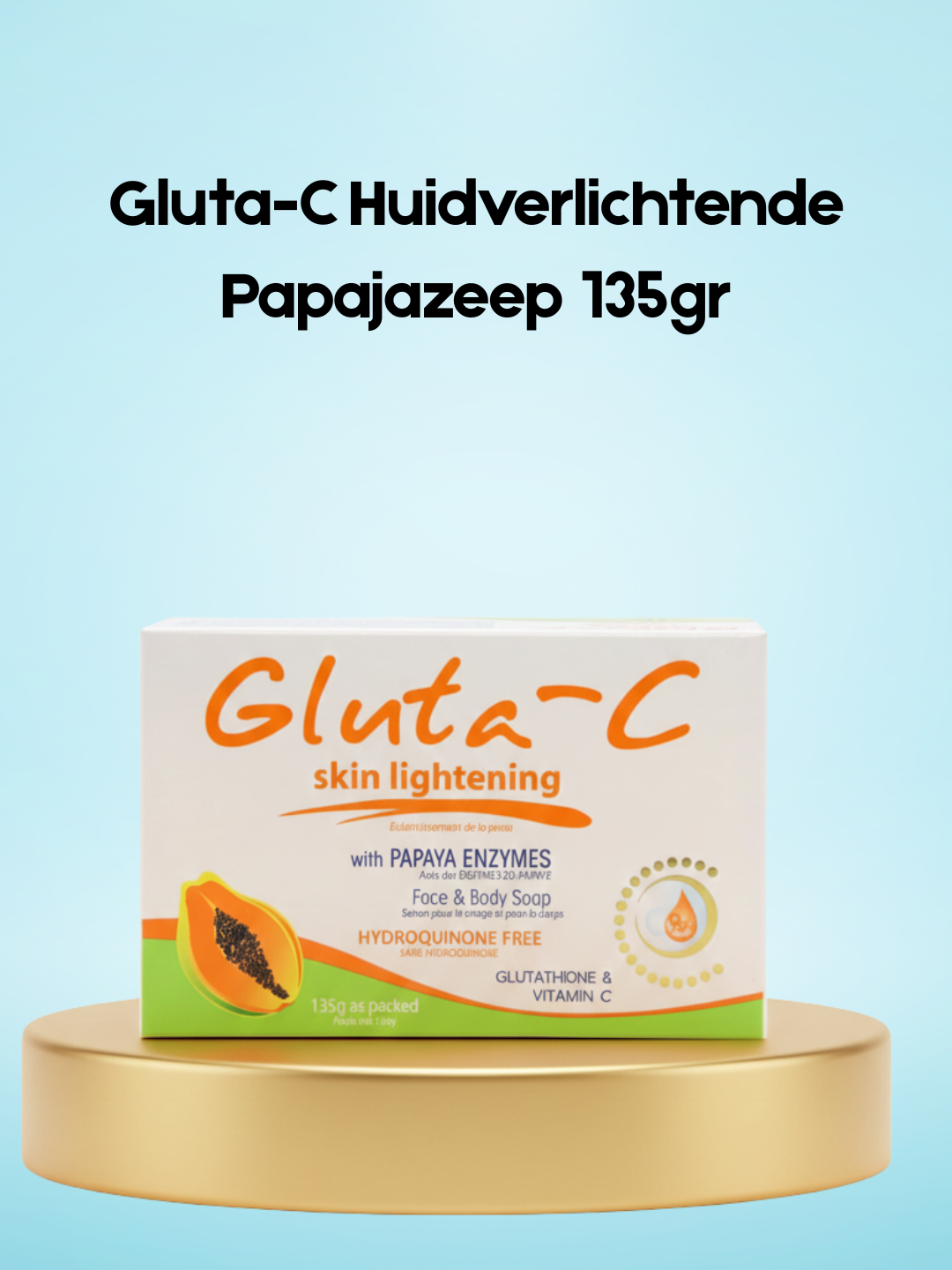 Gluta-C Skin Lightening Papaya Soap  135 g  Verhelderende & Hydrater   Totaal Beauty