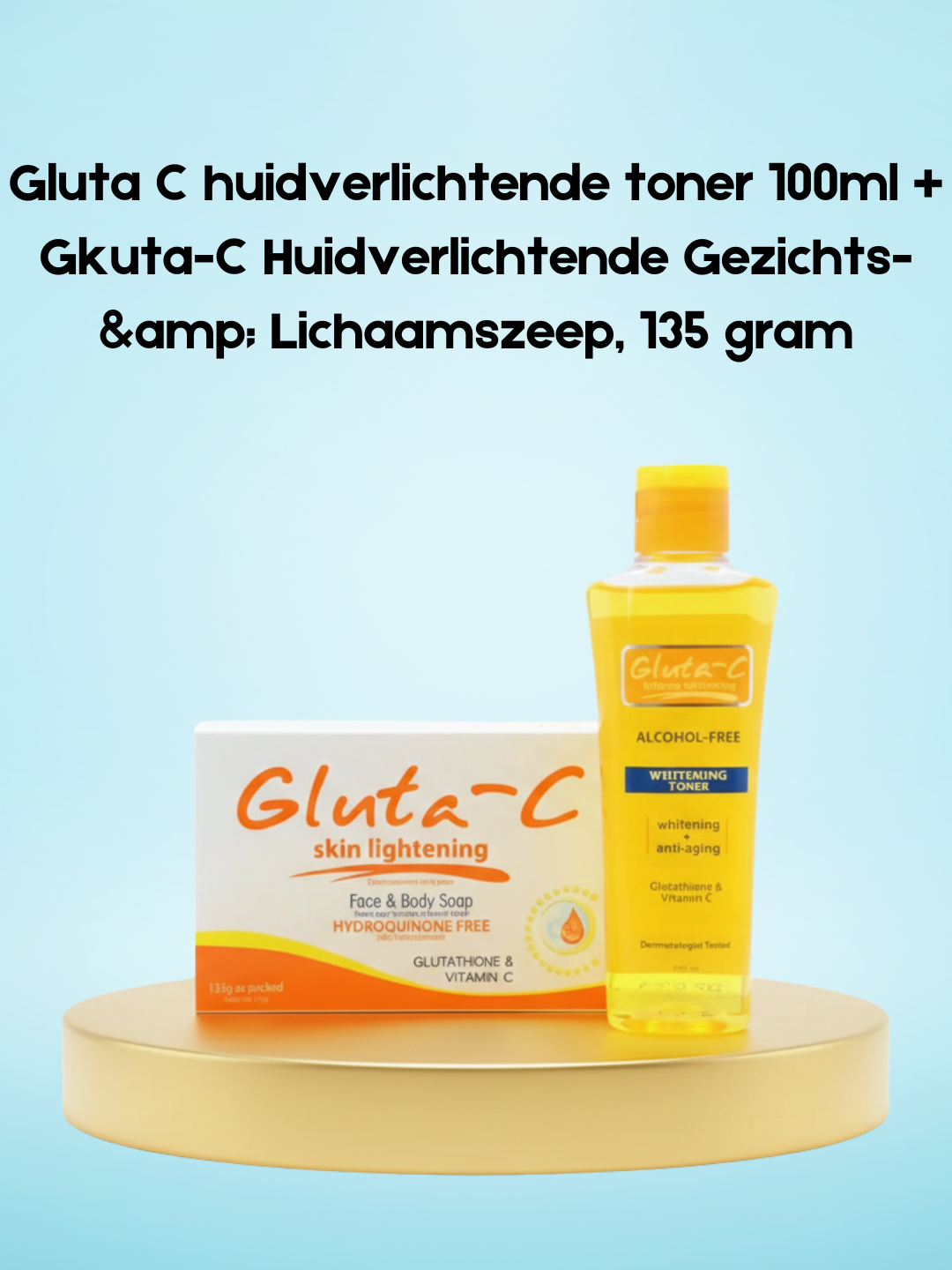 Lotion tonique éclaircissante Gluta-C 100 ml + Savon éclaircissant visage et corps Gluta-C, 135 g