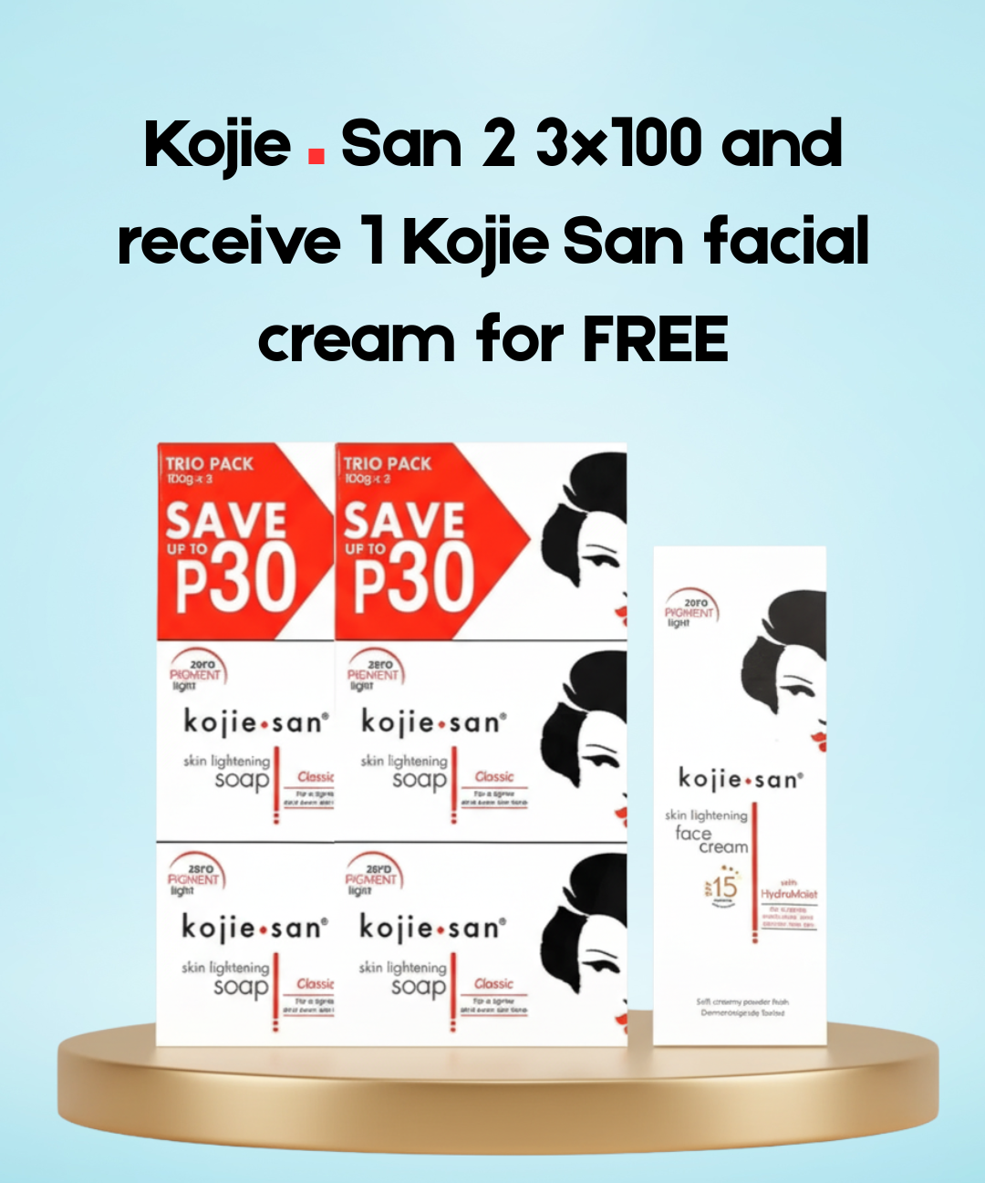 Koop 2 Kojie San 3×100 g en ontvang 1 Kojie San Gezichtscrème Gratis – Verhelderende & Hydraterende Set – Verminderde Donkere Vlekken, Egaliseert de Huidtint & Hydrateert Intensief – Voor een Gladde, Stralende & Gezonde Huid