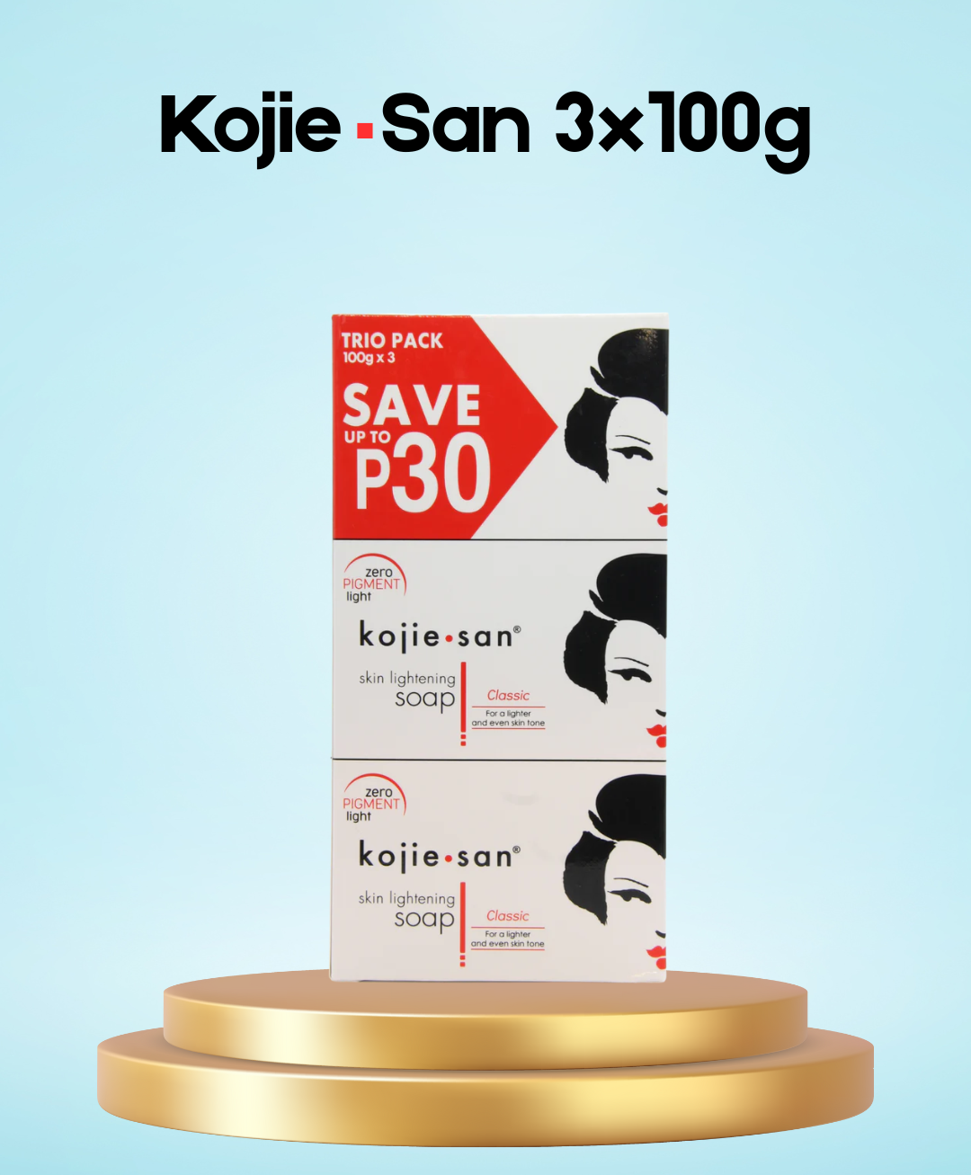 Kojie San Skin Lightening Soap – 3×100 g – Verhelderende & Hydraterende Zeepset – Helpt Donkere Vlekken te Verminderen, Egaliseert de Huidtint & Hydrateert Intensief – Voor een Gladde, Stralende & Gezonde Huid