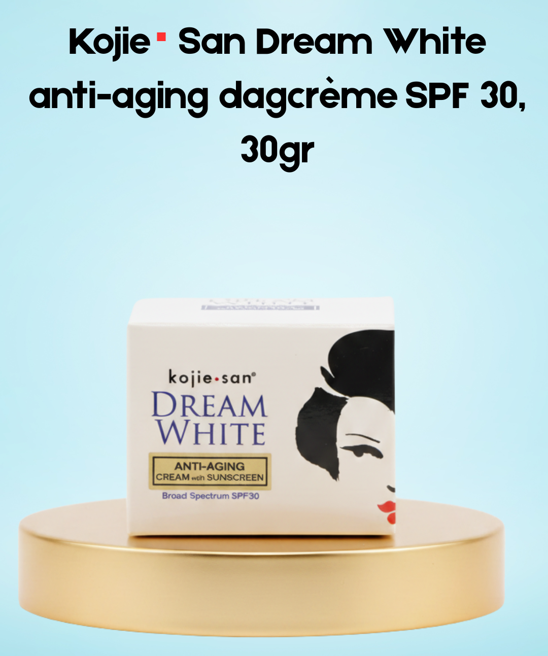 Kojie San Dream White Anti-Aging Day Cream SPF 30 – 30 g – Verhelderende & Beschermende Dagcrème – Verminderde Donkere Vlekken, Egaliseert de Huidtint & Beschermt tegen UV-stralen – Voor een Gladde, Stralende & Jeugdige Teint
