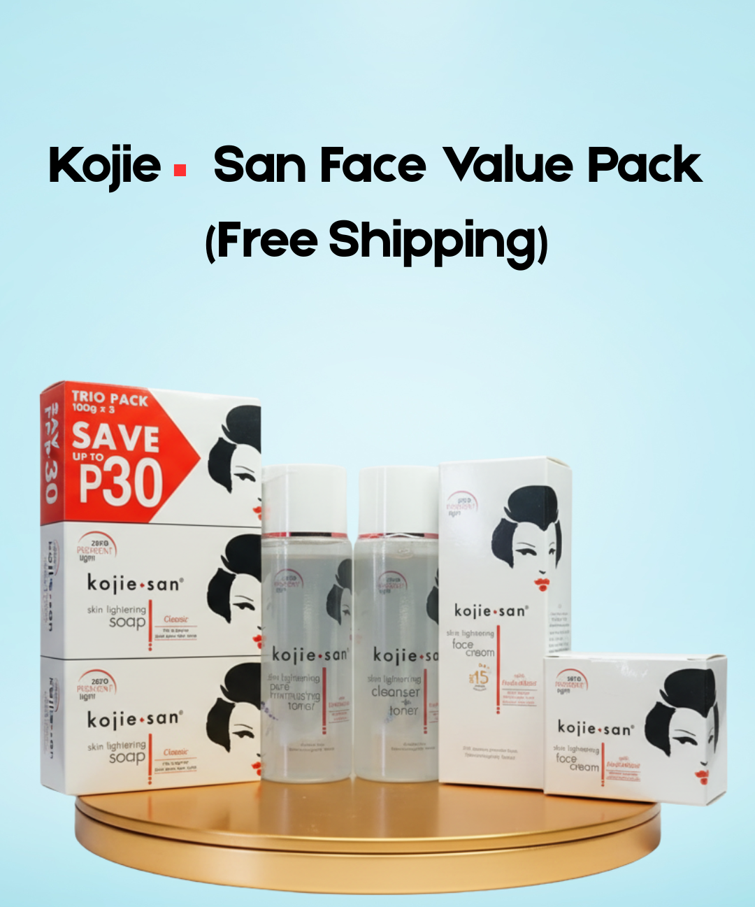 Kojie San Face Value Pack (Gratis verzending) – Verhelderende & Verzorgende Gezichtsset – Helpt Donkere Vlekken te verminderen, Egaliseert de Huidtint & Hydrateert – Voor een Stralende, Gladde & Gezonde Huid