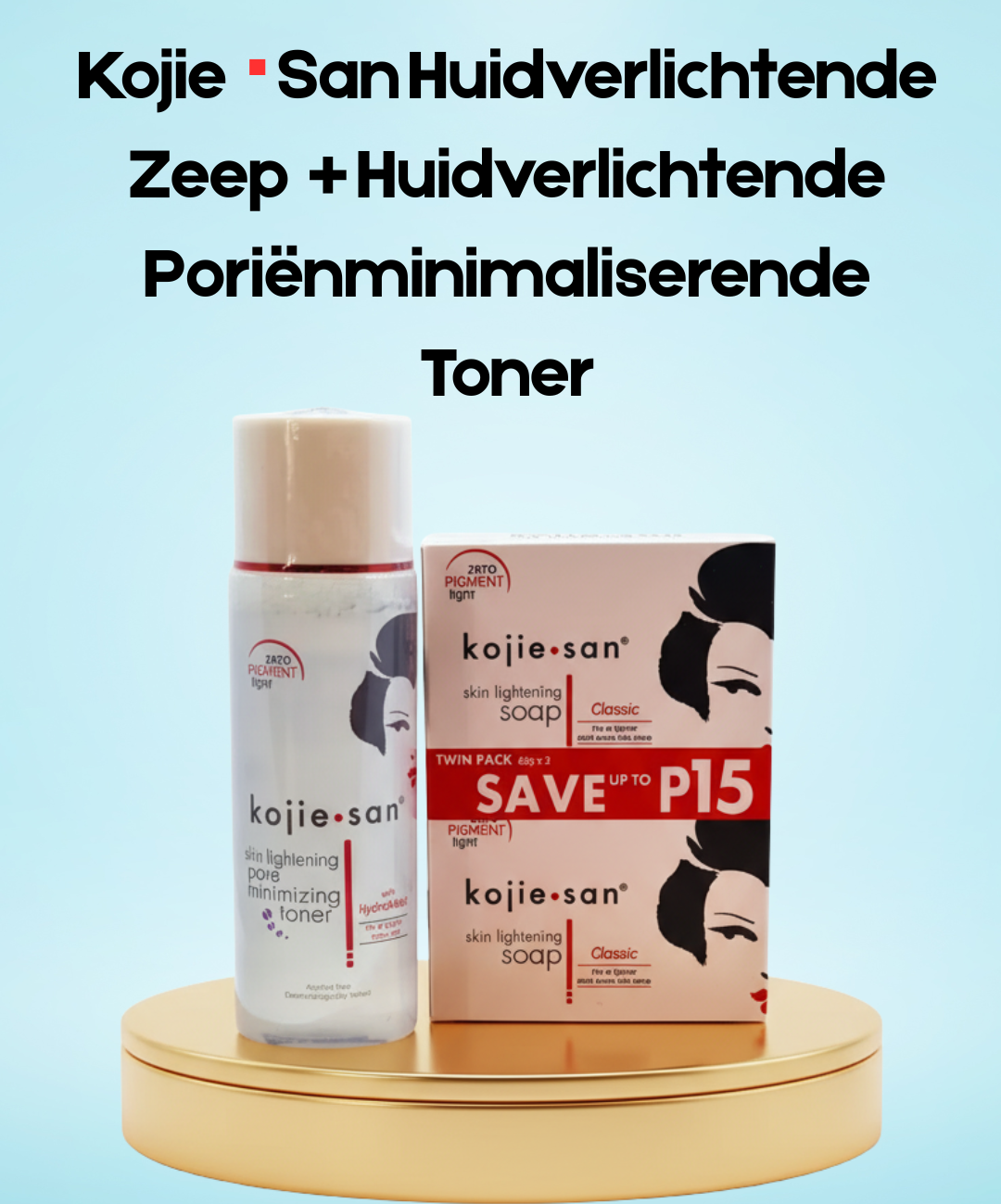 Kojie San Skin Whitening Soap + Skin Lightening Cleanser + Toner – Verhelderende & Hydraterende Huidverzorgingsset – Verminderde Donkere Vlekken, Egaliseert de Huidtint & Hydrateert Intensief – Voor een Gladde, Stralende & Gezonde Huid