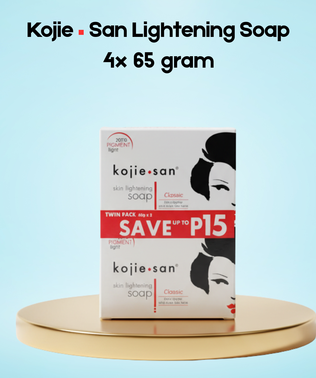 Savon éclaircissant Kojie San – 4 × 65 g – Ensemble de nettoyage et d&