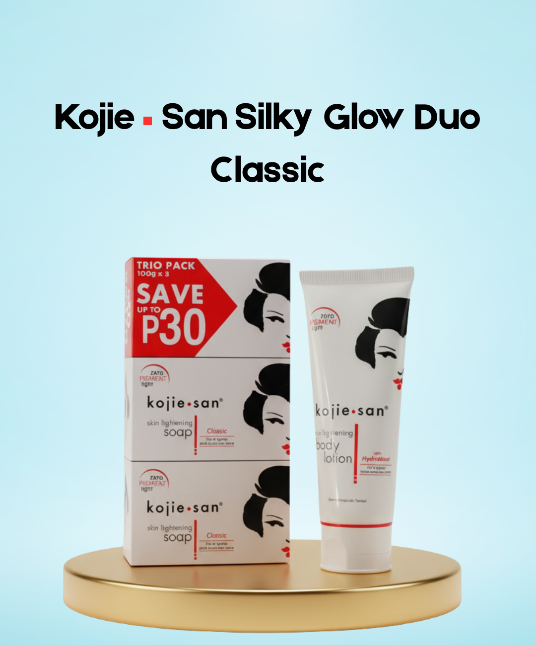 Kojie San Silky Glow Duo Classic – Verhelderende & Hydraterende Huidverzorgingsset – Helpt Donkere Vlekken te verminderen, Egaliseert de Huidtint & Geeft een Gladde, Stralende & Gezonde Huid