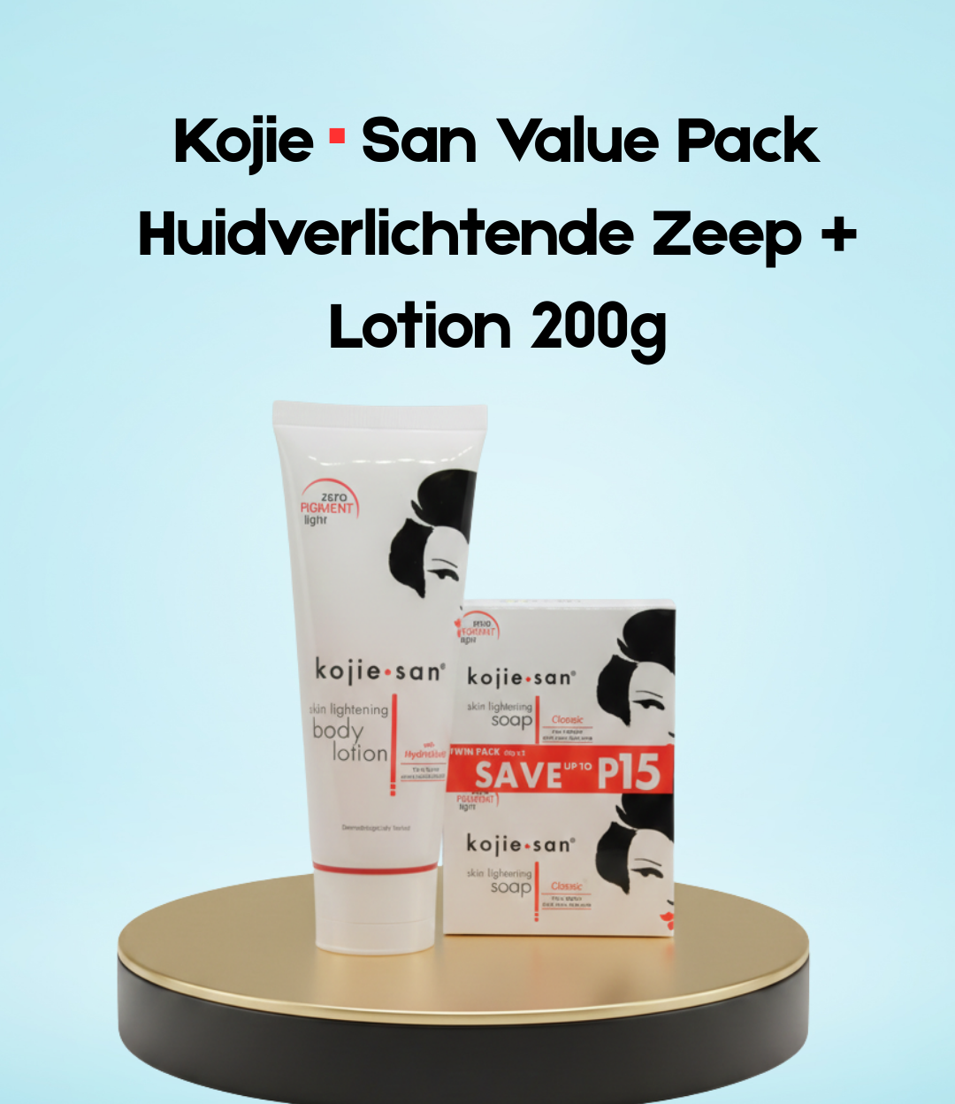 Kojie San Value Pack éclaircissant pour la peau – Savon + Lotion 200 g – Verhelderende & Hydraterende Huidverzorgingsset – Vermindert Donkere Vlekken, Egaliseert de Huidtint & Houdt de Huid Zacht, Glad & Stralend