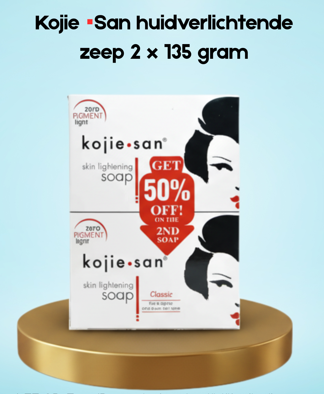 Kojie San huidverlichting - Zeep 2 x 135 gram - Voordeel pakket - Tegen pigmentvlekken - Egale huid - Originele Kojie San - Voor Egale & Stralende Huid - Huidverhelderend - Kojic Acid zeep - Tegen Donkere Vlekken & Acne