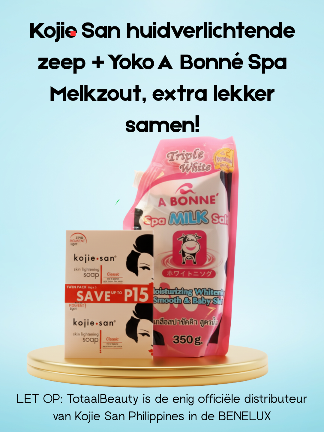 Savon éclaircissant pour la peau Kojie San + Sel de lait spa Yoko A Bonné, extra bons ensemble !