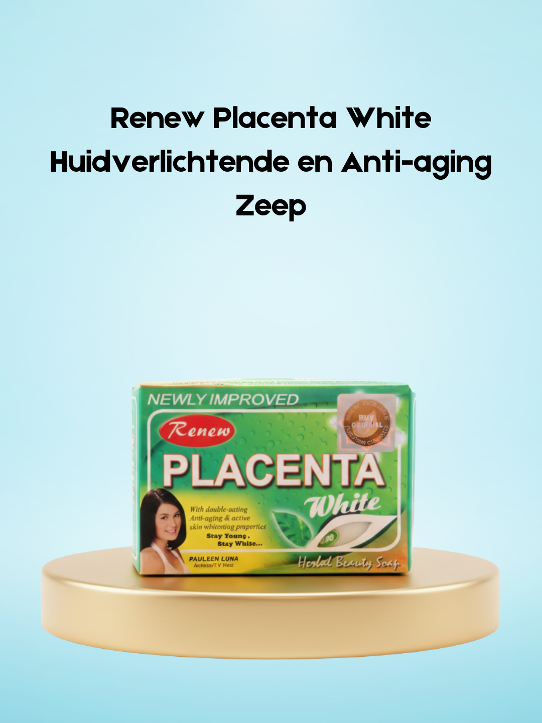 Renew Placenta White Skin Lightening & Anti-Aging Soap – Verhelderende & Verjongende Zeep – Helpt Donkere Vlekken te Verminderen, Egaliseert de Huidtint & Ondersteunt een Gladde, Stralende & Jeugdige Huid