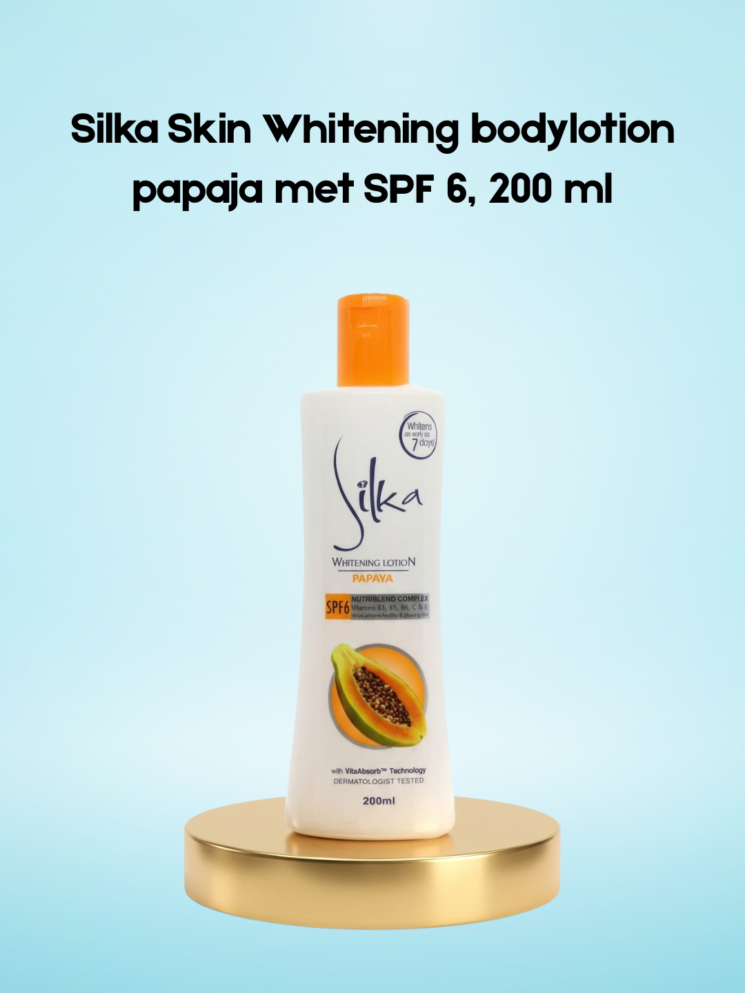 Silka Skin Whitening Lotion corporelle à la papaye avec SPF 6, 200 ml