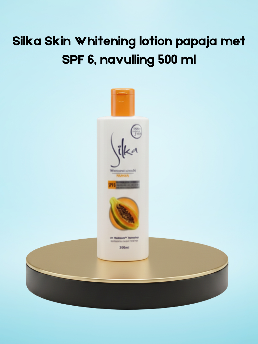 Silka Skin Whitening Lotion Papaya SPF 6 – Refill 500 ml – Verhelderende & Hydraterende Body Lotion – Vermindert Donkere Vlekken, Egaliseert de Huidtint & Biedt Zachte Bescherming – Voor een Gladde, Stralende & Gezonde Huid