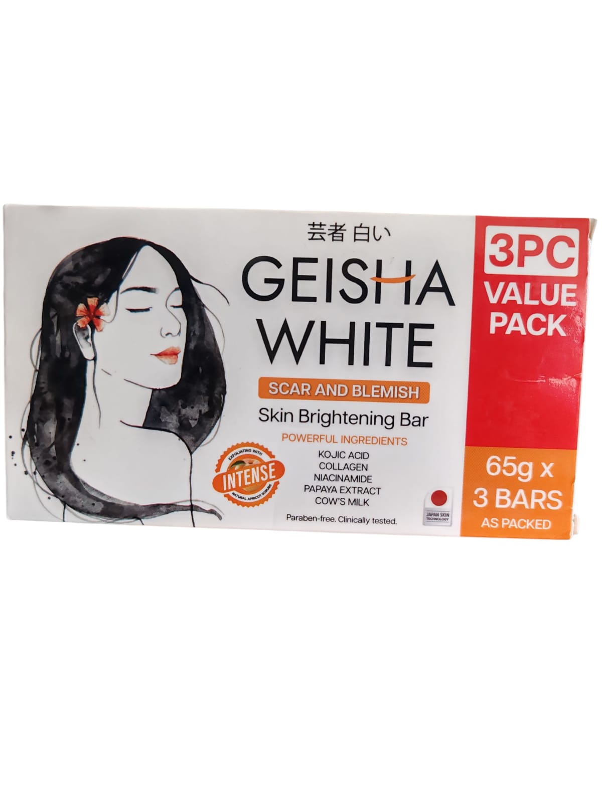 Barre éclaircissante pour la peau Geisha White, cicatrices et imperfections