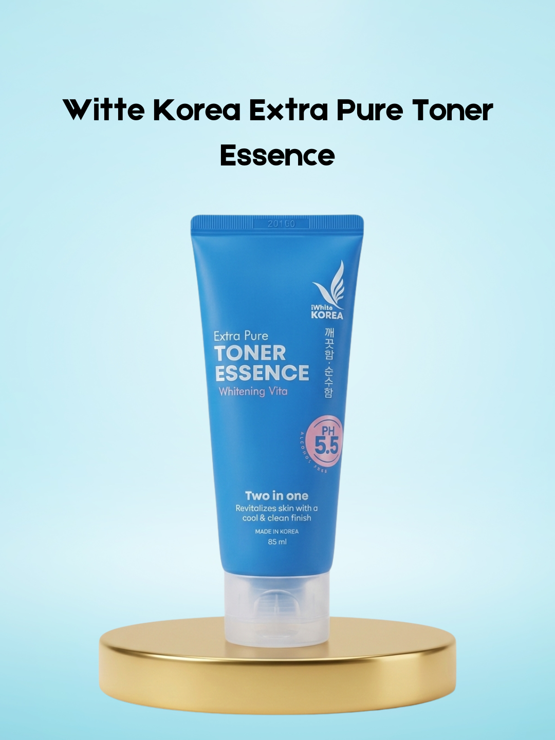 iWhite Korea Extra Pure Toner Essence – 85 ml – 2-in-1 Toner & Essence – Verheldert & Hydrateert Intensief – Helpt de Huid te Zuiveren, Egaliseert de Huidtint & Verbetert de Textuur – Voor een Frisse, Stralende & Gezonde Huid