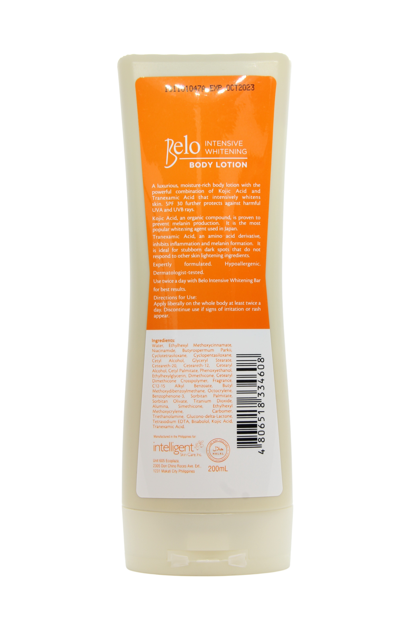 Belo Intensieve huidverlichtende bodylotion SPF30, 200 ml