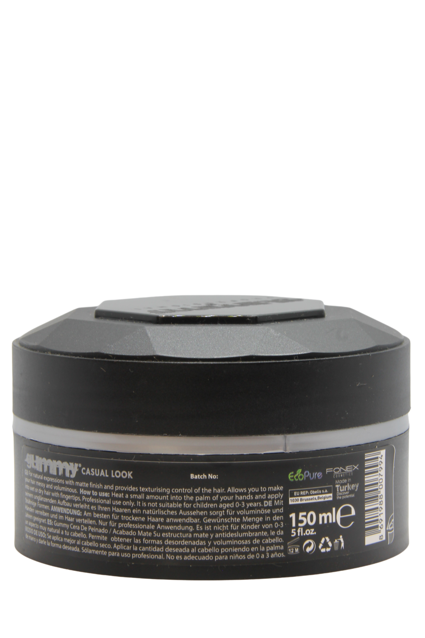 Fonex Gummy Wax Casual Look – 150 ml – Flexibele Haarwax voor een Natuurlijke Look – Geeft Lichte tot Medium Hold, Definitie & Textuur – Voor een Ontspannen, Verzorgde Styling