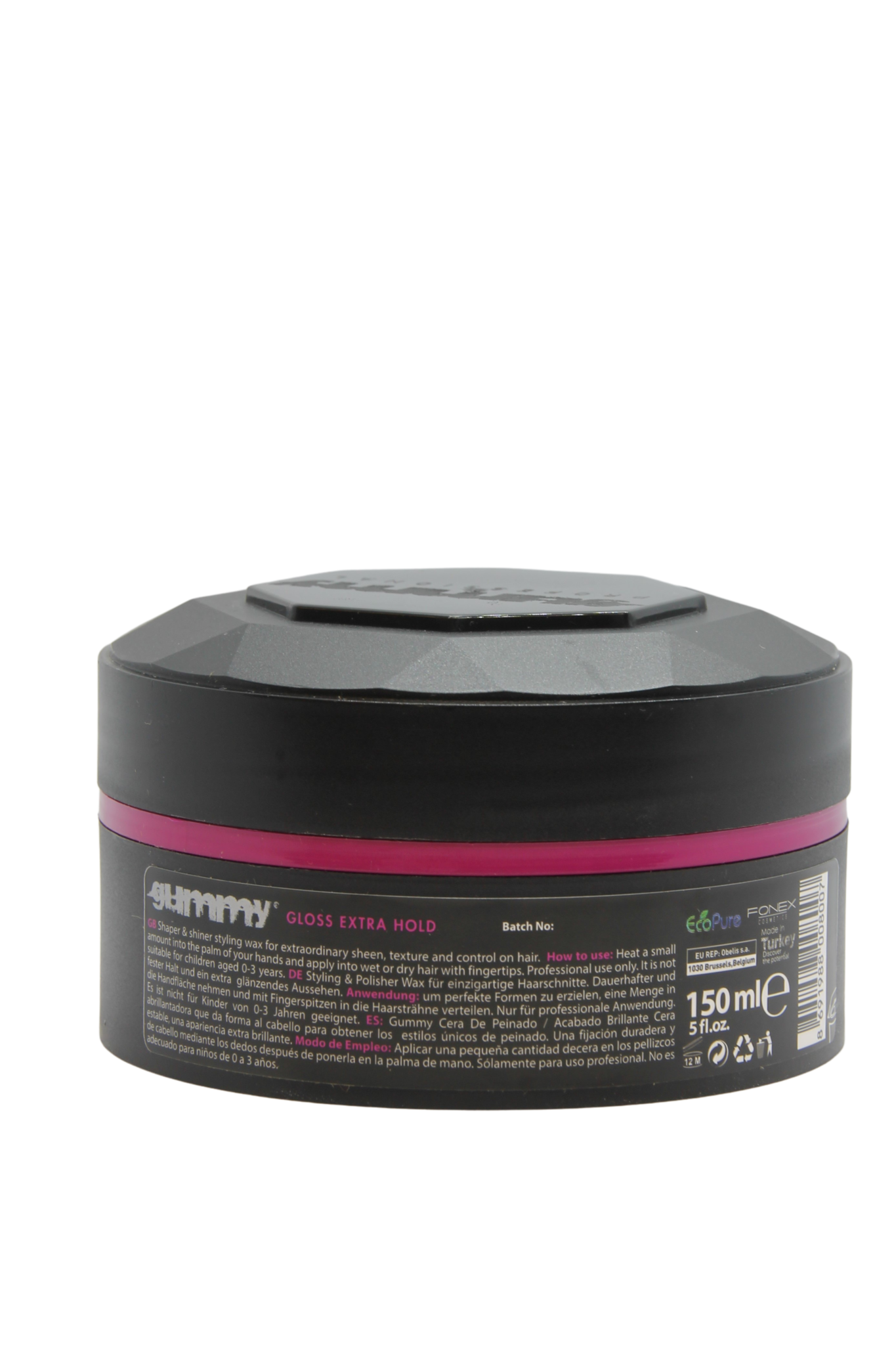 Fonex Gummy Wax Gloss Extra Hold – 150 ml – Sterk Fixerende Haarwax met Glans – Biedt Langdurige Hold, Controleert Pluis & Geeft een Glanzende, Perfect Gestylde Look
