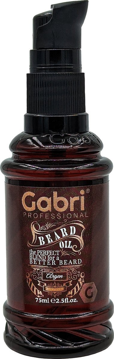 Gabri Professional Beard Oil – 75 ml – Voedende & Verzachtende Baardolie – Hydrateert Huid en Baardhaar, Vermindert Jeuk & Frizz – Voor een Zachte, Glanzende & Goed Verzorgde Baard
