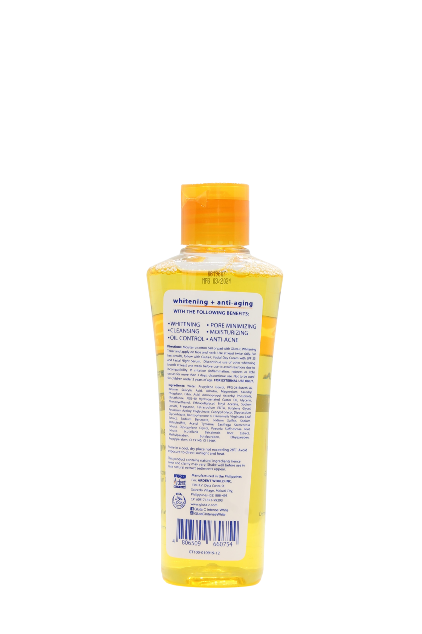 Tonique éclaircissant pour la peau Gluta-C 100 ml