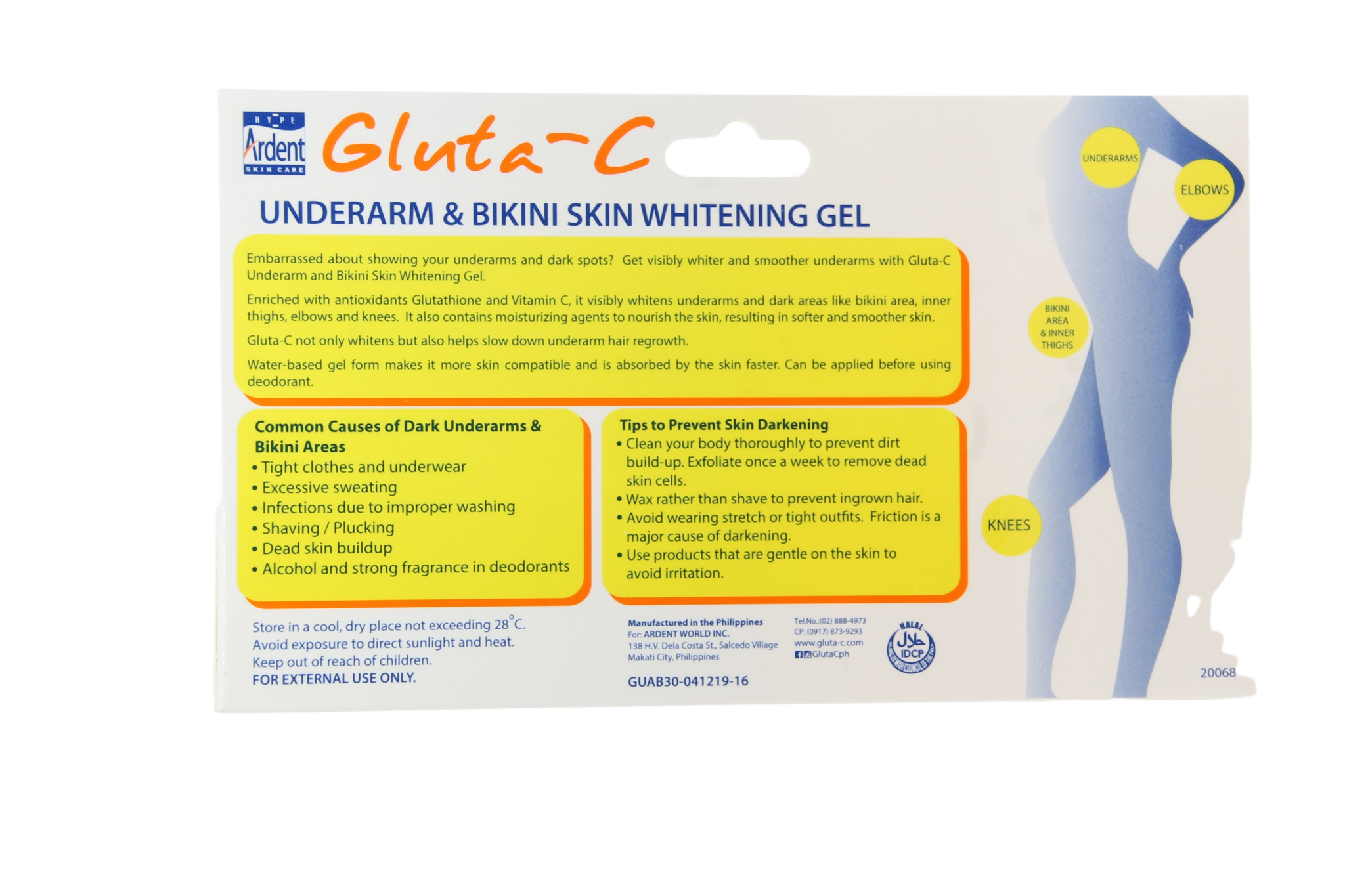 Gel éclaircissant pour les aisselles et le maillot Gluta-C 20 ml