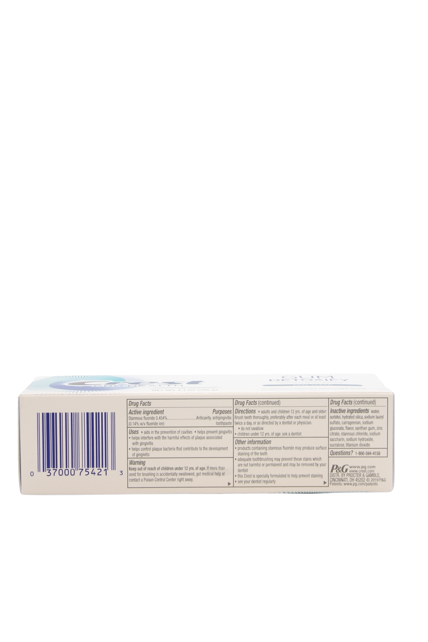 Dentifrice détoxifiant Crest Pro Health Gum 116 g