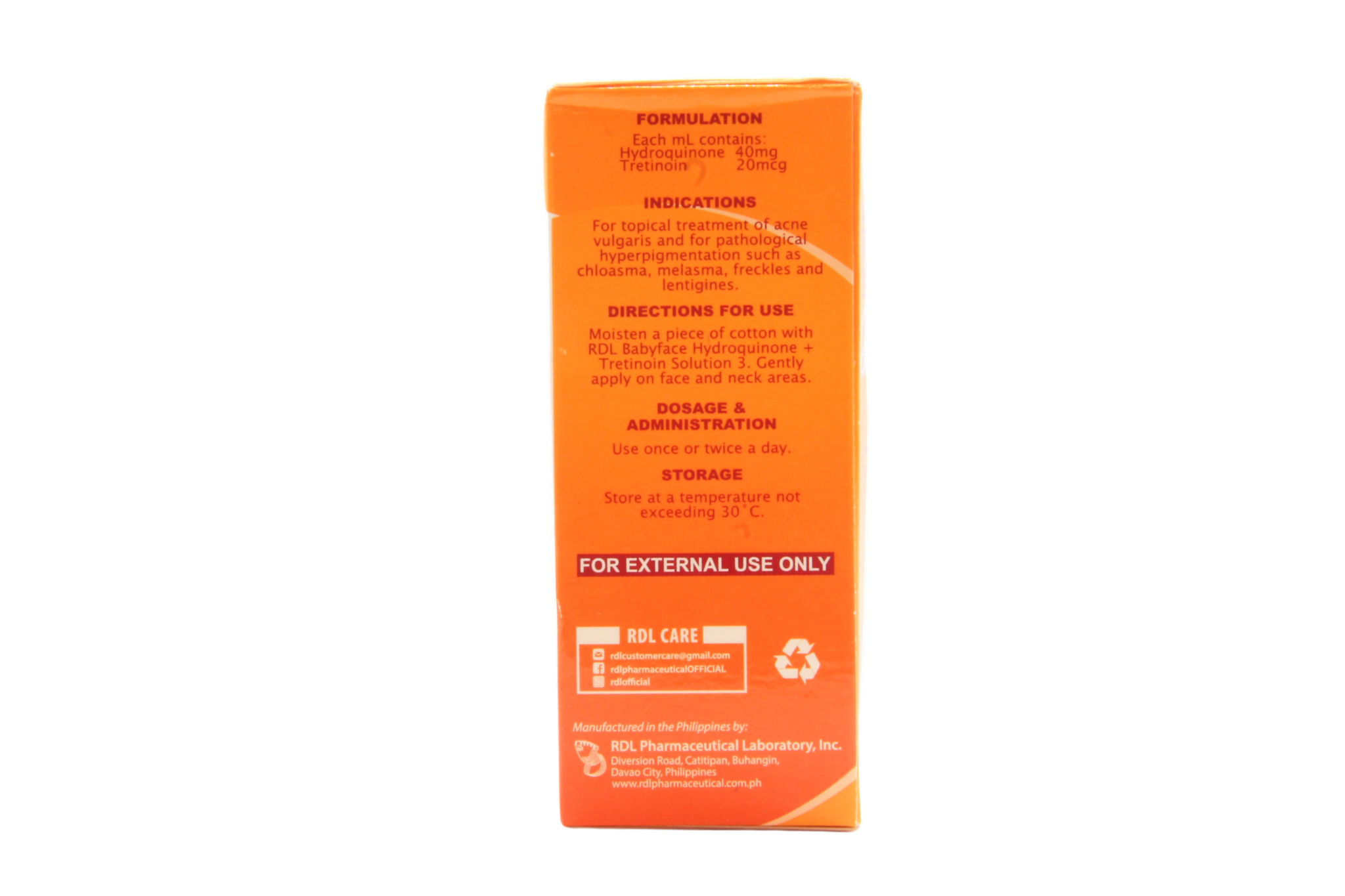 RDL anti acne en anti pigment Babyface oplossing nr. 2