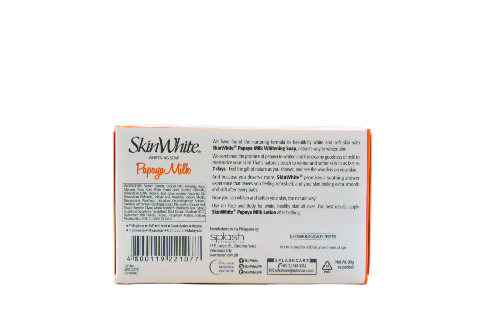 Savon anti-pigmentation SkinWhite au glutathion + vitamine C