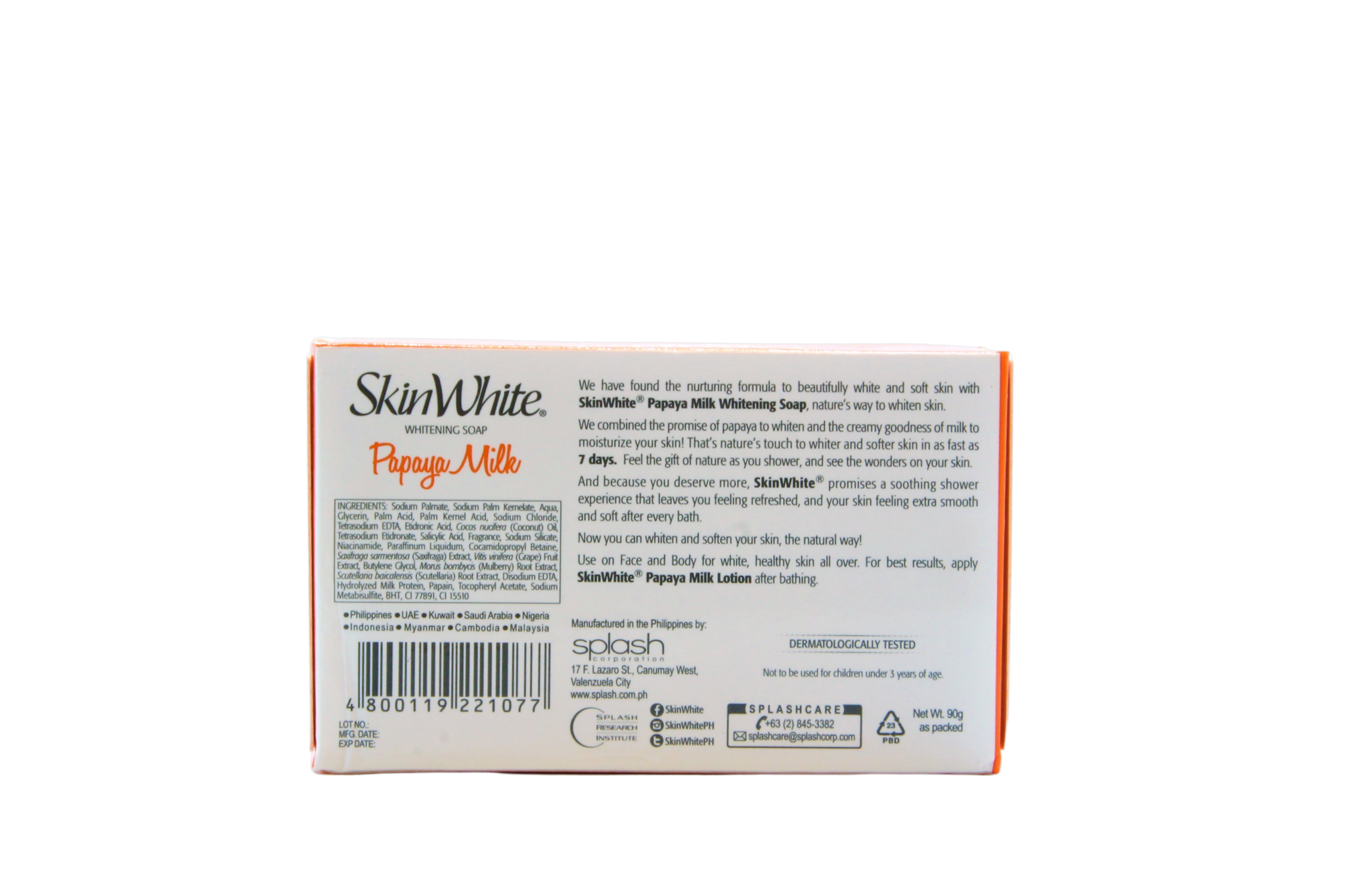 Savon anti-pigmentation Skin White à la papaye et au lait