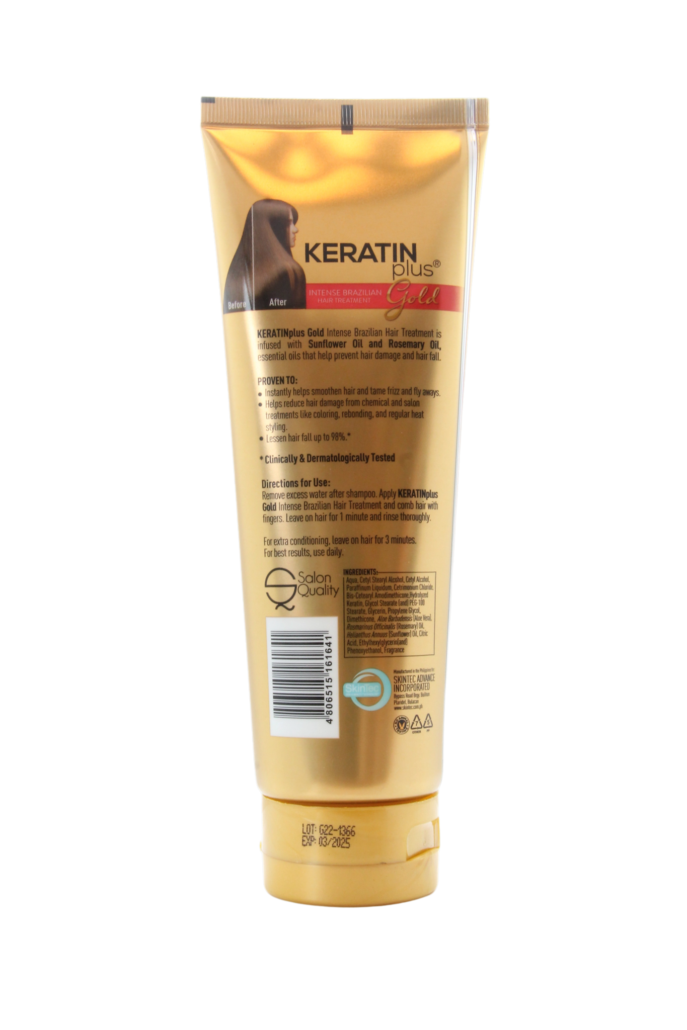 Traitement capillaire brésilien intense Keratin Plus, 200 grammes